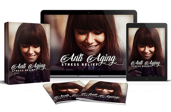 Anti-aging book cover on various digital devices.