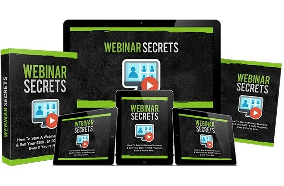 Webinar Secrets course on various digital devices.