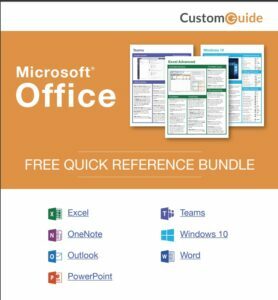 microsoft office 2019 free reference card bundle